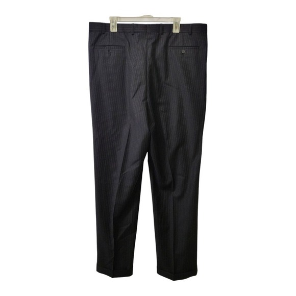 Lauren Ralph Lauren Men's Blue Total Comfort Striped Pants Sz 40 X 34‎ 100% Wool - Picture 2 of 3